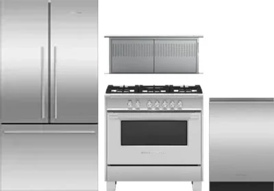 4 Piece Package Includes Refrigerator, Range, Hood And Dishwasher
